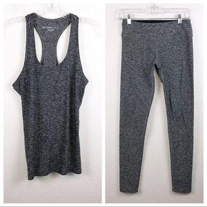 Beyond yoga gray space dye set tank legging
